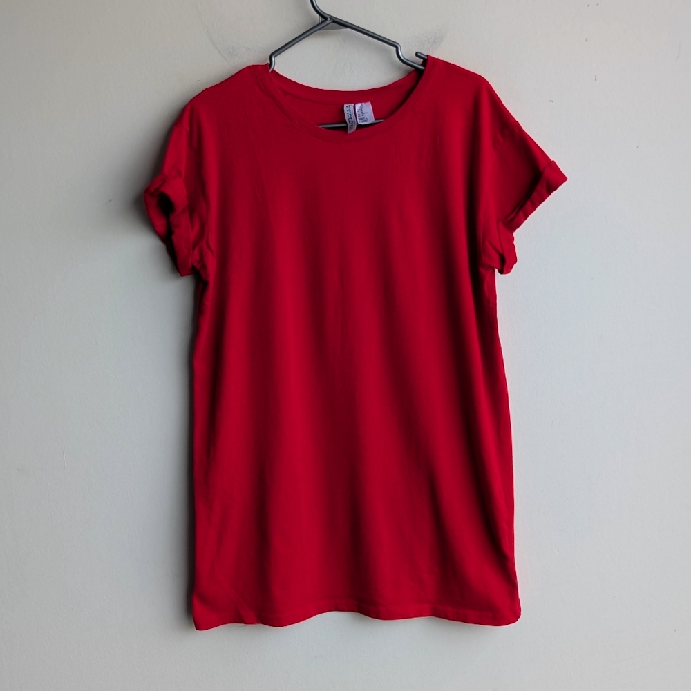 H&M 100% Cotton Red Short Sleeve Tshirt Dress